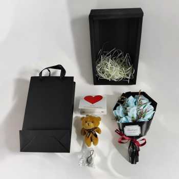 WS Buket Bunga Sabun Mawar Boneka LED String Soap Rose Valentine Gift - WS-07 Gambar produk WS Buket Bunga Sabun Mawar Boneka LED String Soap Rose Valentine Gift - WS-07