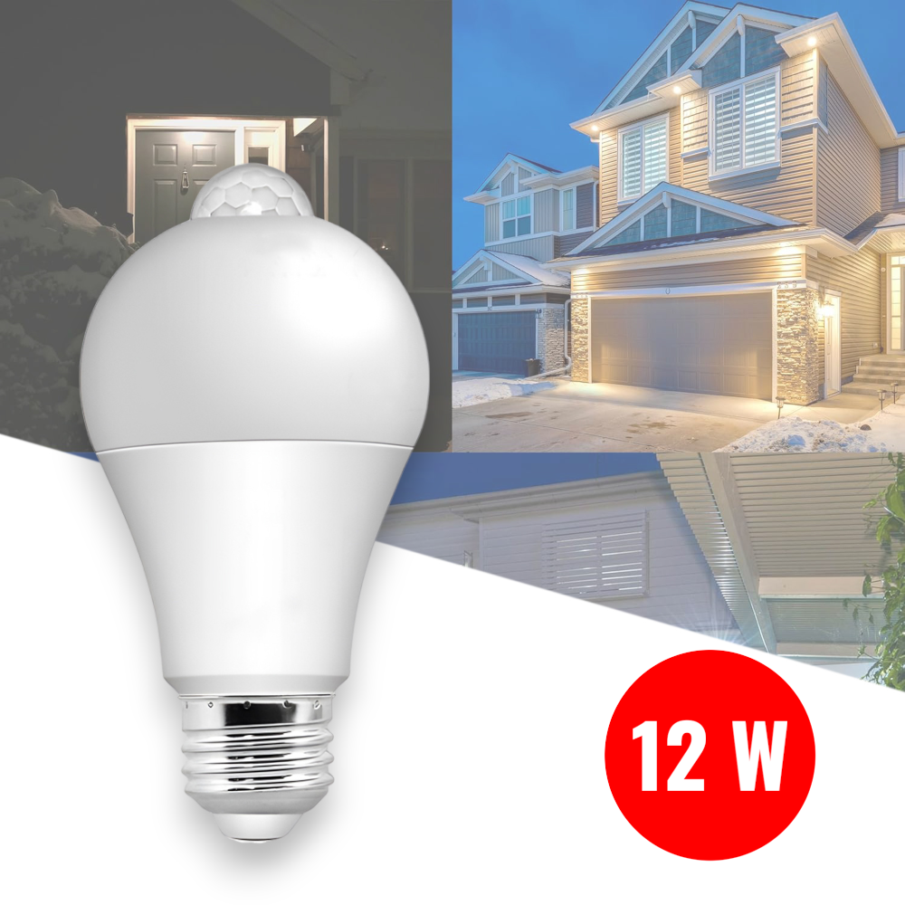 ExLED Lampu LED dengan PIR Sensor E27 Warm White 3500K 12W - Ex01 Gambar produk ExLED Lampu LED dengan PIR Sensor E27 Warm White 3500K 12W - Ex01