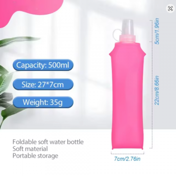 TaffSPORT Botol Minum Soft Flask Foldable Sport Water TPU 500 ml - TF009 Gambar produk TaffSPORT Botol Minum Soft Flask Foldable Sport Water TPU 500 ml - TF009
