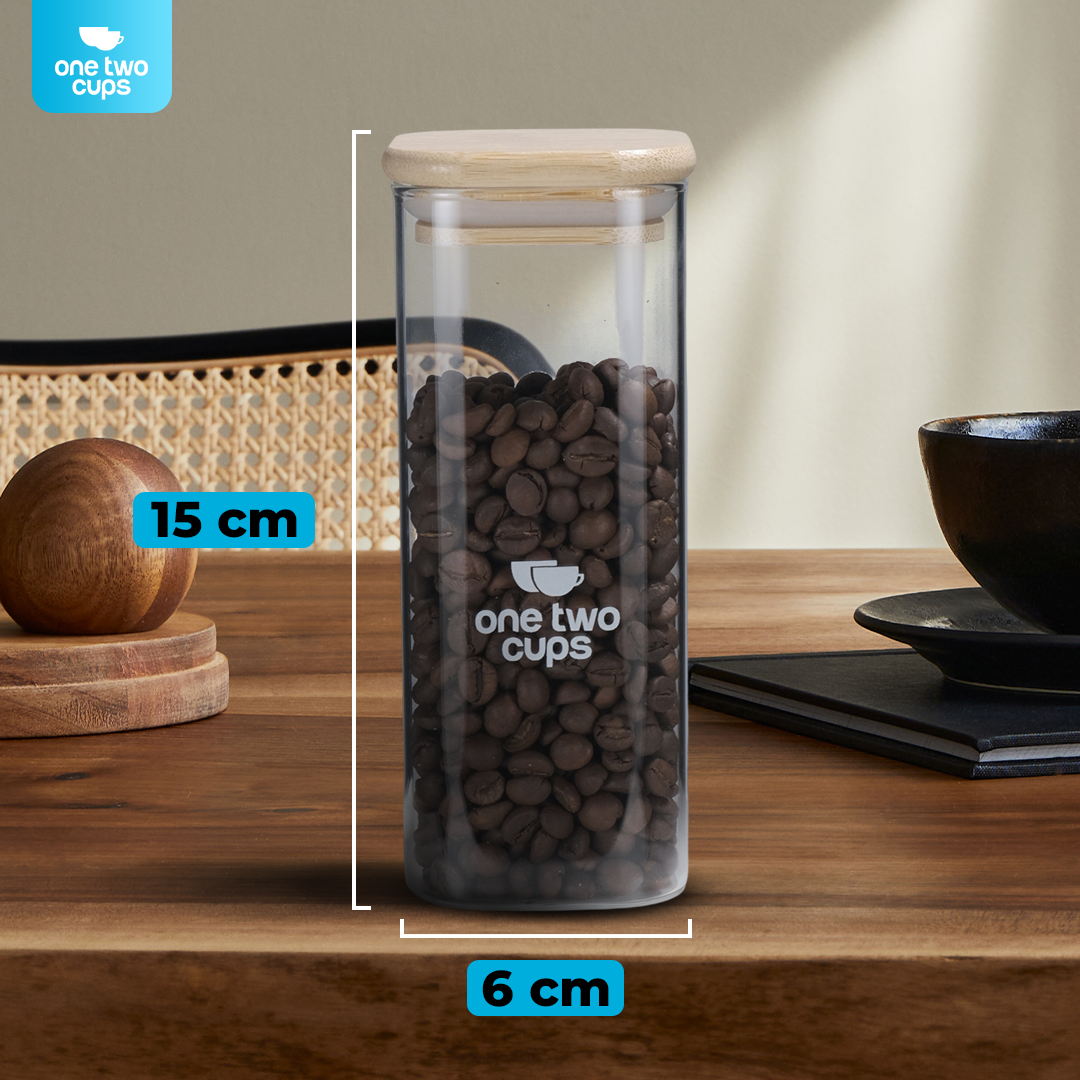 Gambar produk One Two Cups Toples Kaca Penyimpanan Makanan Kedap Udara Storage Jar 450ml - HC1019