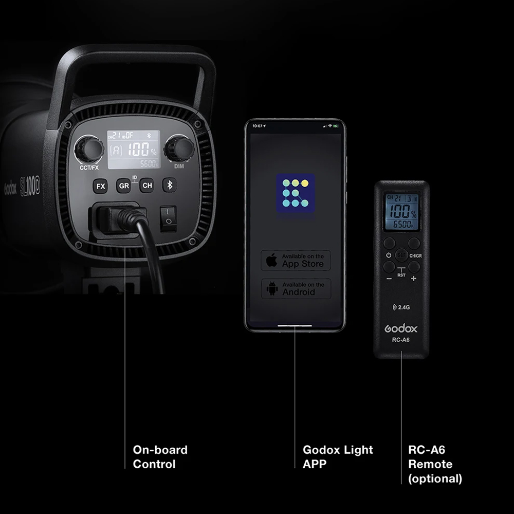 Gambar produk Godox Lampu Studio LED Fill Light Wireless Control 2800-6500K 100W - SL100Bi