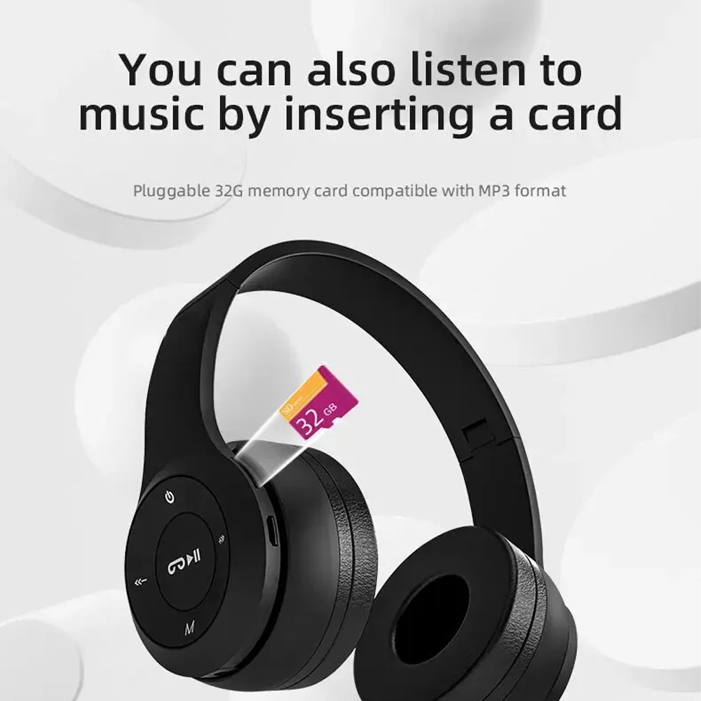 Gambar produk Briame Headphone Bluetooth 5.1 HiFi Noise Reduction TF AUX 150mAh - P47