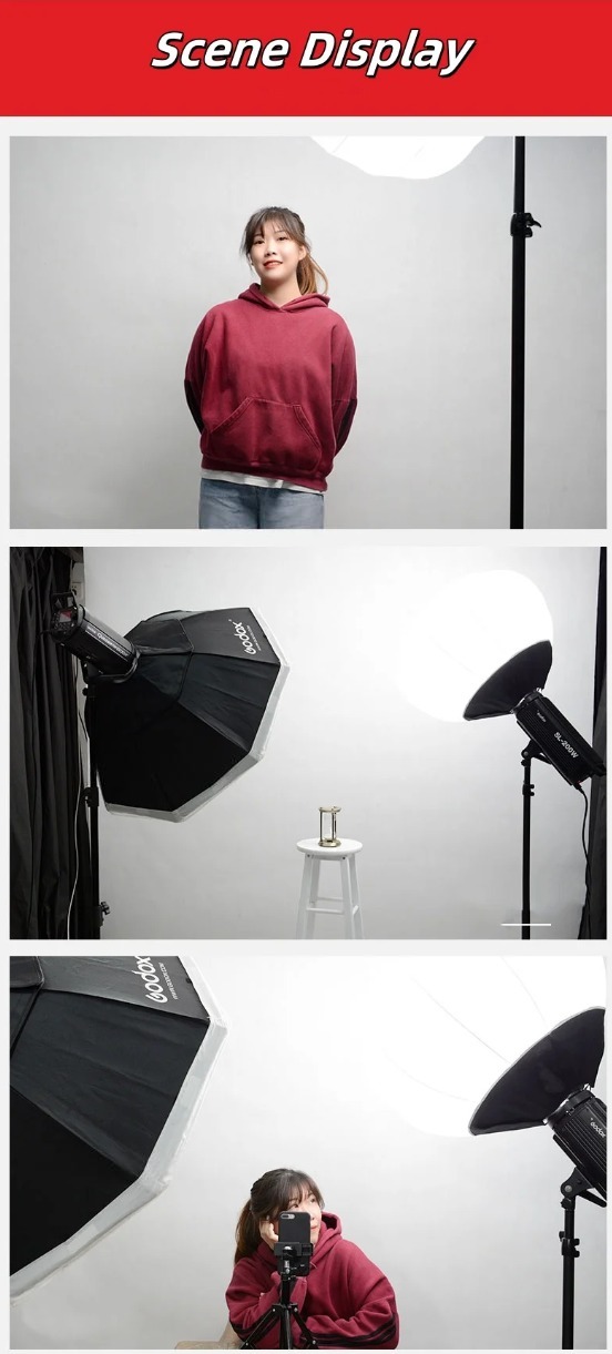 BSIDE Softbox Parabolik Lentera Reflector Lighting Bowens Mount 65cm - BS06 Gambar produk BSIDE Softbox Parabolik Lentera Reflector Lighting Bowens Mount 65cm - BS06