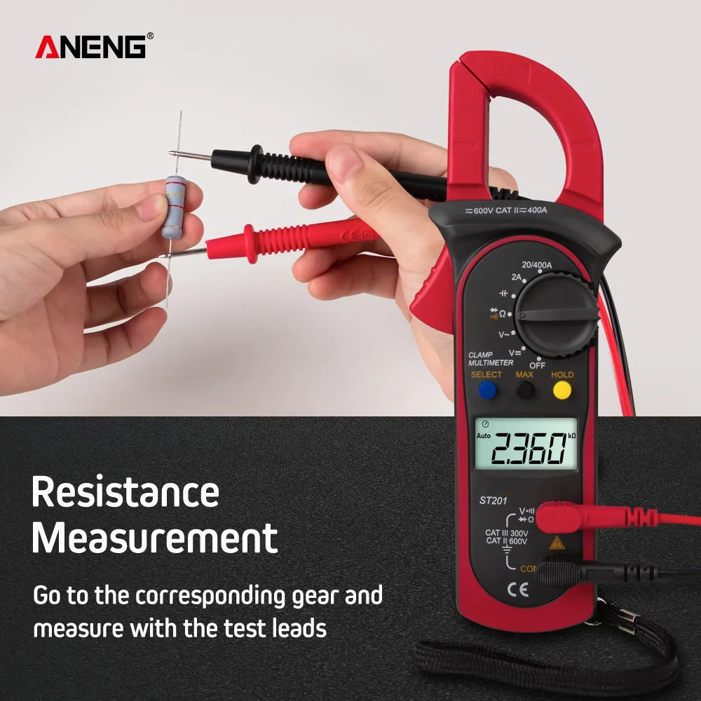 Gambar produk ANENG Digital Multimeter Tang Ampere Voltage NCV Tester Clamp 600V - ST201