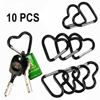 Kander Karabiner Gantungan Kunci Bentuk Hati Aluminium Alloy 10 PCS - CBN80