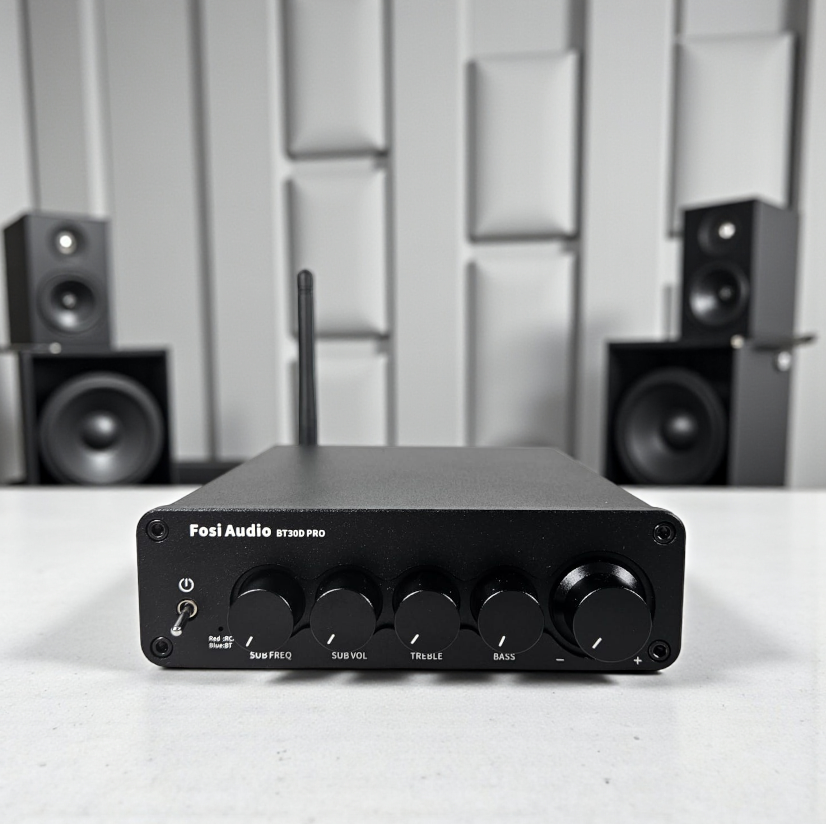Gambar produk Fosi Audio Amplifier Bluetooth 5.0 HiFi 2.1 Channel 165x2+350W TPA3255 - BT30D PRO- MAX