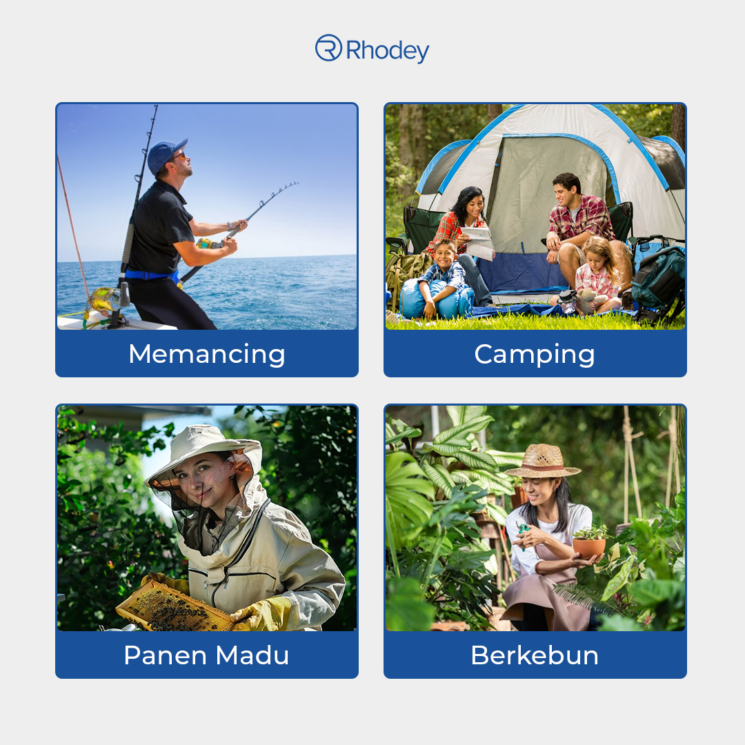 Gambar produk Rhodey Topi Rimba Outdoor Anti Nyamuk UV Protection Boonie Hat - UF122