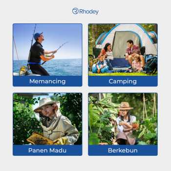 Gambar produk Rhodey Topi Rimba Outdoor Anti Nyamuk UV Protection Boonie Hat - UF122