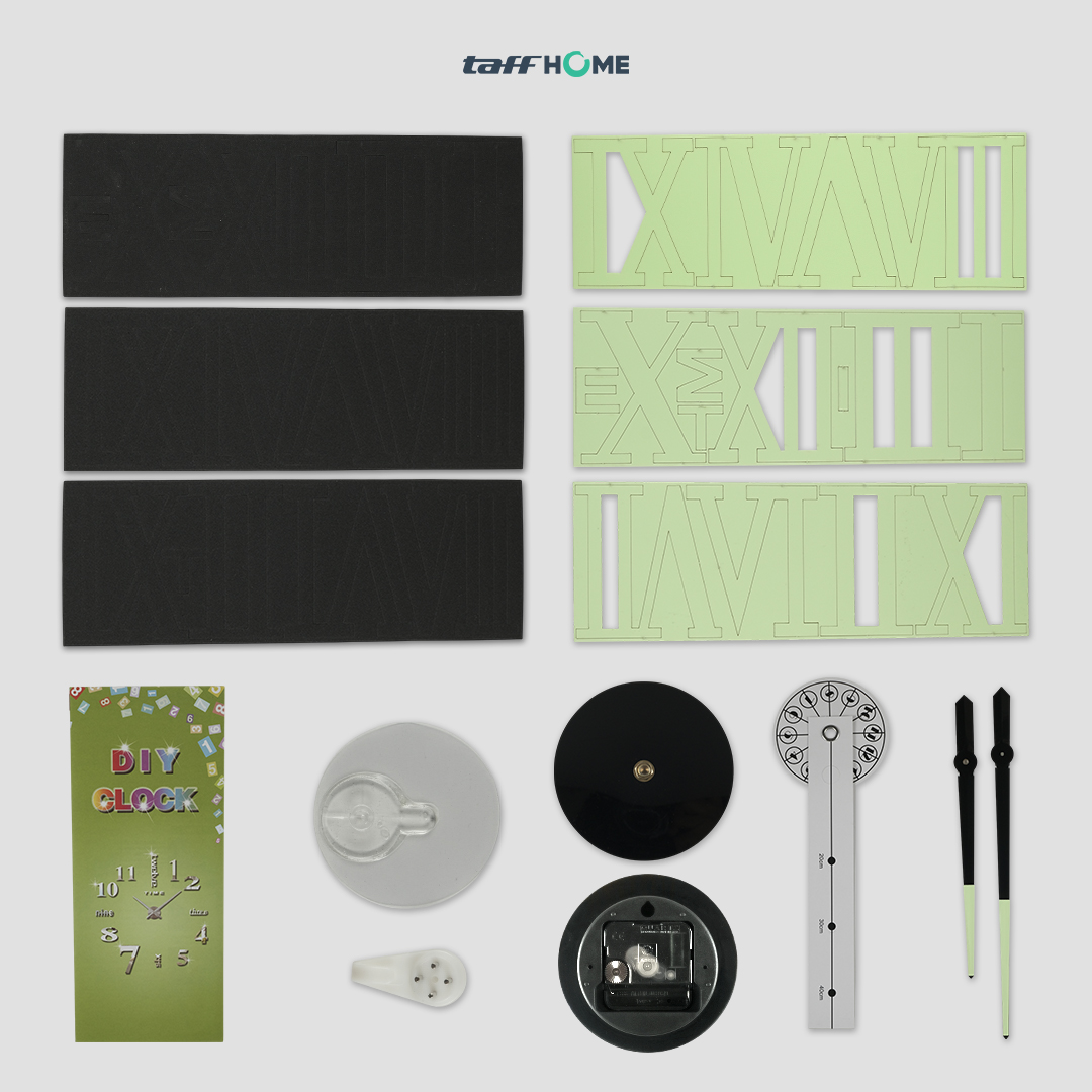 Gambar produk TaffHOME Jam Dinding Besar DIY Giant Clock Glow in The Dark 90-100cm - DIY-106
