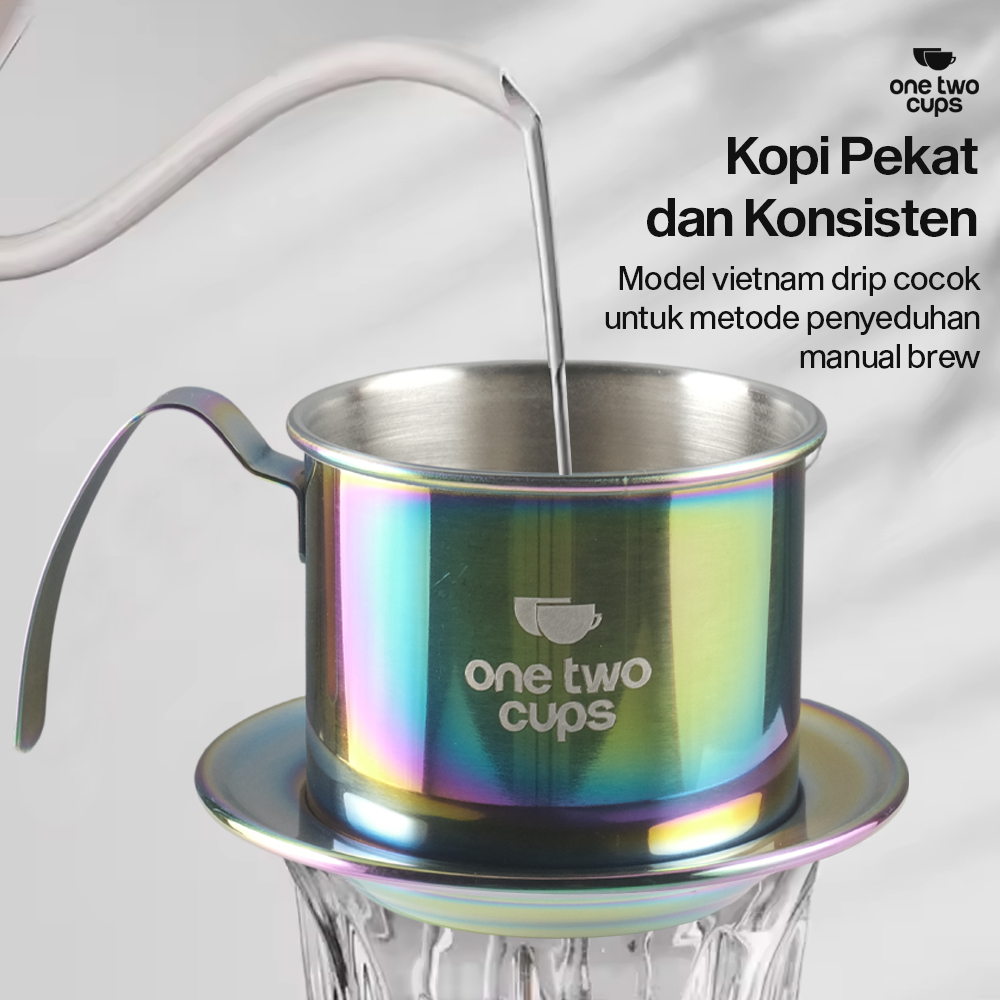 One Two Cups Vietnam Drip Coffee Filter Saringan Kopi Sekrup 120ml - PF-304 Gambar produk One Two Cups Vietnam Drip Coffee Filter Saringan Kopi Sekrup 120ml - PF-304