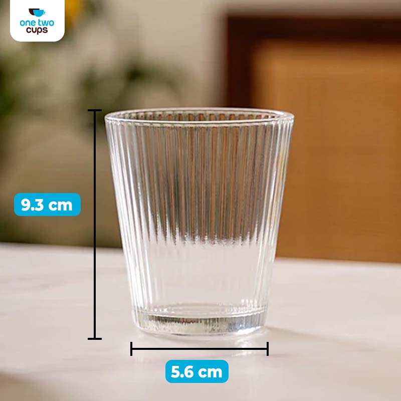 One Two Cups Gelas Kaca Aesthetic Kopi Teh Simple Stripe Glass 240ml - IN-34 Gambar produk One Two Cups Gelas Kaca Aesthetic Kopi Teh Simple Stripe Glass 240ml - IN-34