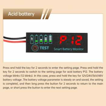 Gaqqee Indikator Kapasitas Baterai LED Battery Capacity Voltmeter - GQ-24 Gambar produk Gaqqee Indikator Kapasitas Baterai LED Battery Capacity Voltmeter - GQ-24
