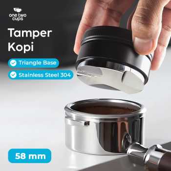 One Two Cups Tamper Kopi Triangle Press Coffee Powder Stainless Steel - 3153
