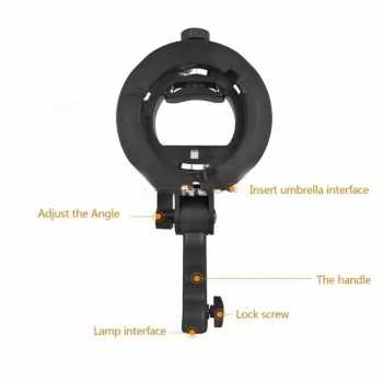 HOWN Bracket Flash Holder Speedlite S-Type Bowens for Godox AD360 Short Handle - B40 Gambar produk HOWN Bracket Flash Holder Speedlite S-Type Bowens for Godox AD360 Short Handle - B40
