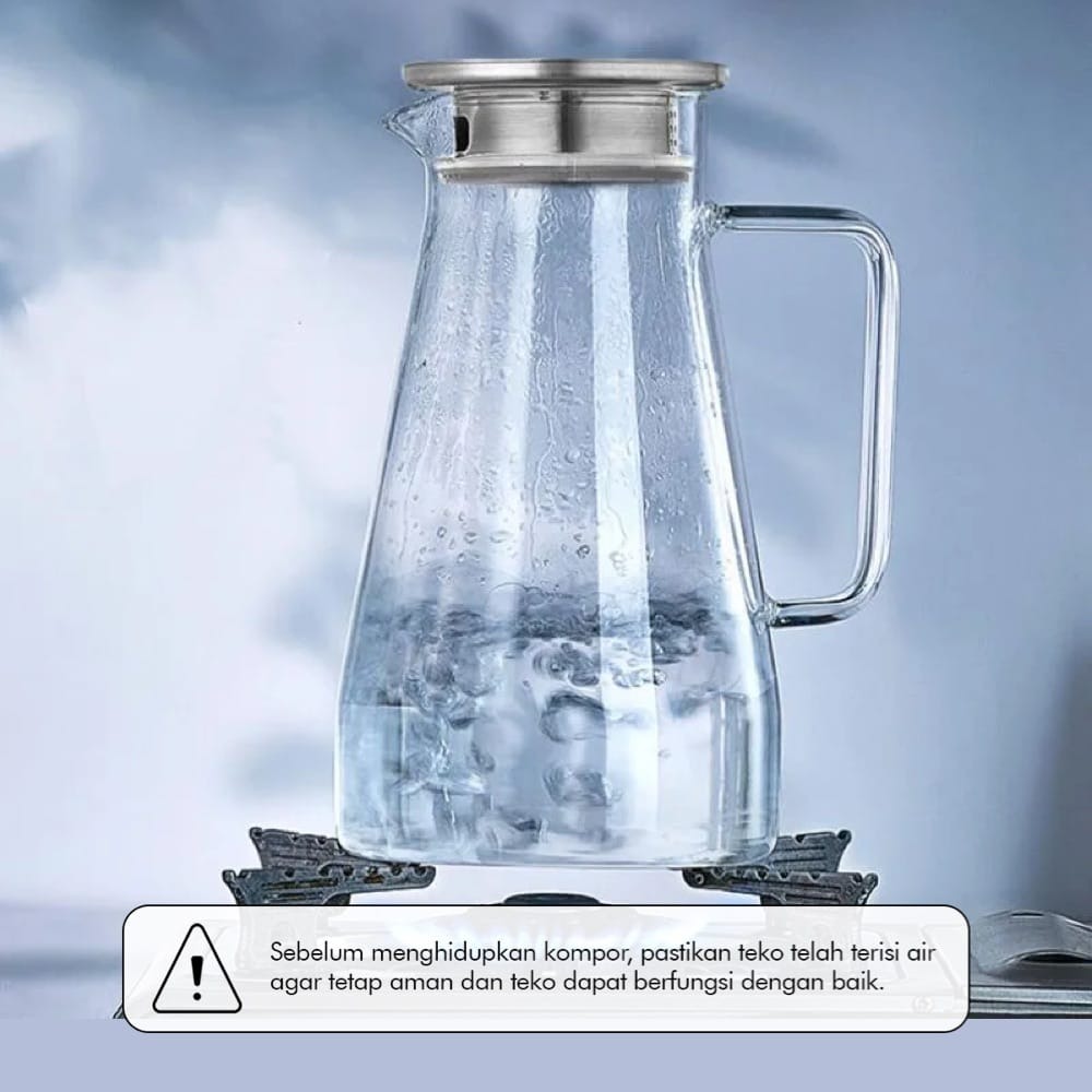 Gambar produk One Two Cups Teko Pitcher Kaca Tahan Panas Api Water Jug 1.9L - SL330