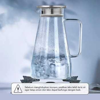 Gambar produk One Two Cups Teko Pitcher Kaca Tahan Panas Api Water Jug 1.9L - SL330