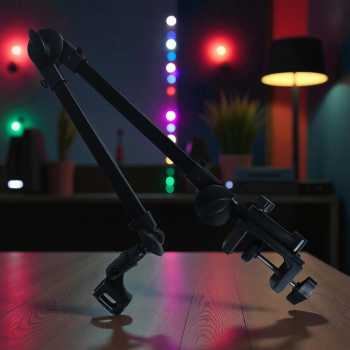 ETS Stand Holder Mikrofon Boom Arm Desk Adjustable Microphone Lazypod - E985 Gambar produk ETS Stand Holder Mikrofon Boom Arm Desk Adjustable Microphone Lazypod - E985