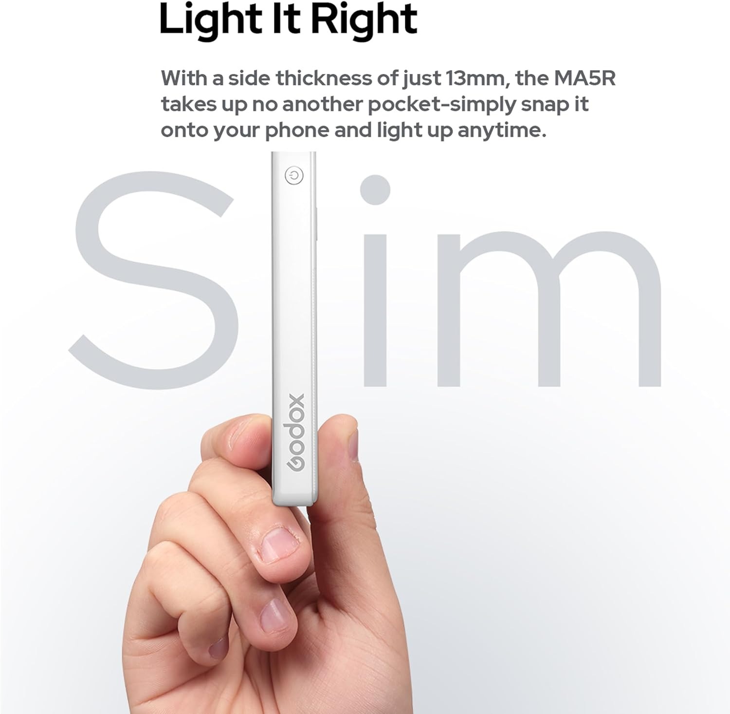 Gambar produk Godox Lampu Fill Light Smartphone Magnetic Power Bank RGBW 4900mAh - MA5R