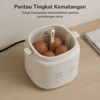 Gambar produk ONE MORE Alat Rebus Telur Elektrik Mini 4 Slot Egg Steamer 220V 300W - LG-803
