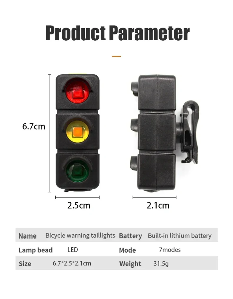 Gambar produk cycle zone Lampu Rambu Sepeda Aksesoris Warning Sign 7 Light Modes - 13320