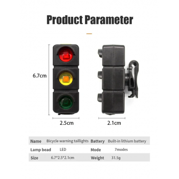 Gambar produk cycle zone Lampu Rambu Sepeda Aksesoris Warning Sign 7 Light Modes - 13320