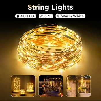Lampu Hias String Lights Battery Box 50 LED 5M