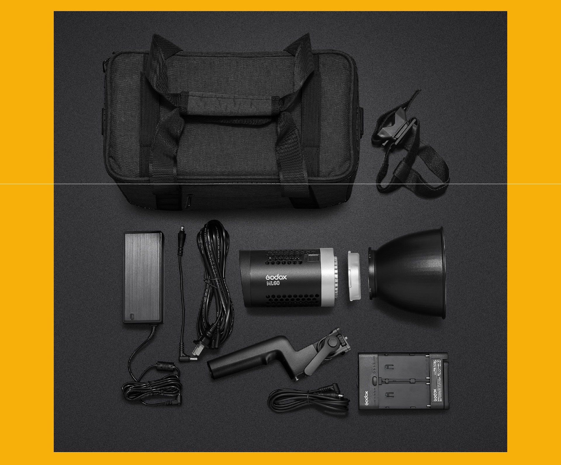 Gambar produk Godox Lampu Studio LED Fill Light Handheld Portable 8 Mode 5600K 60W - ML60