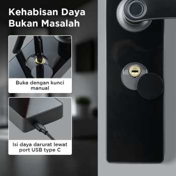MAISUSTY Smart Door Lock Fingerprint Password WiFi Tuya - G1F Gambar produk MAISUSTY Smart Door Lock Fingerprint Password WiFi Tuya - G1F