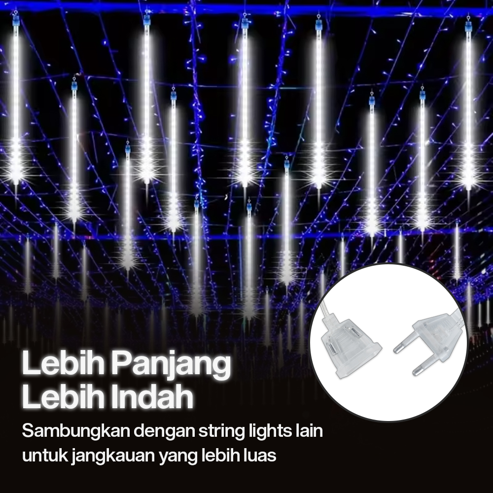 Gambar produk SMD Lampu Hias Gantung String Lights Meteor Rain Cool White 30cm 8 PCS