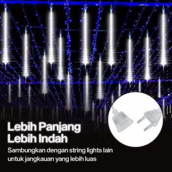Gambar produk SMD Lampu Hias Gantung String Lights Meteor Rain Cool White 30cm 8 PCS