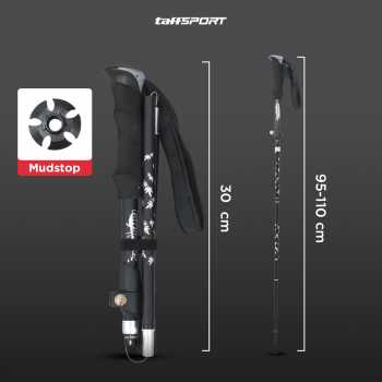 Gambar produk TaffSPORT Tongkat Hiking Lipat Trekking Pole Aluminium Alloy 110cm - 101