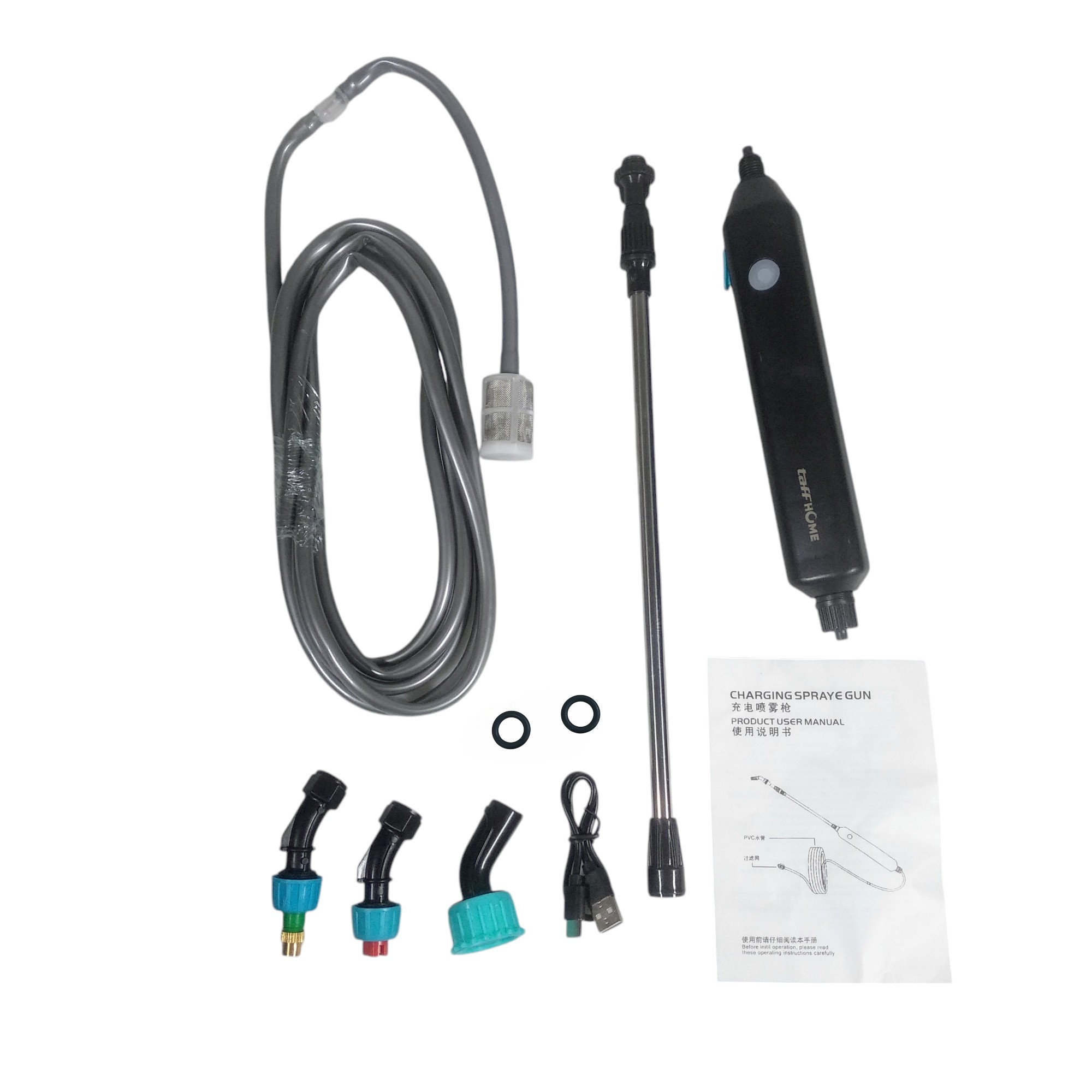 Gambar produk TaffHOME Semprotan Penyiram Tanaman Elektrik Adjustable Stick Spray Selang 3M - MX37