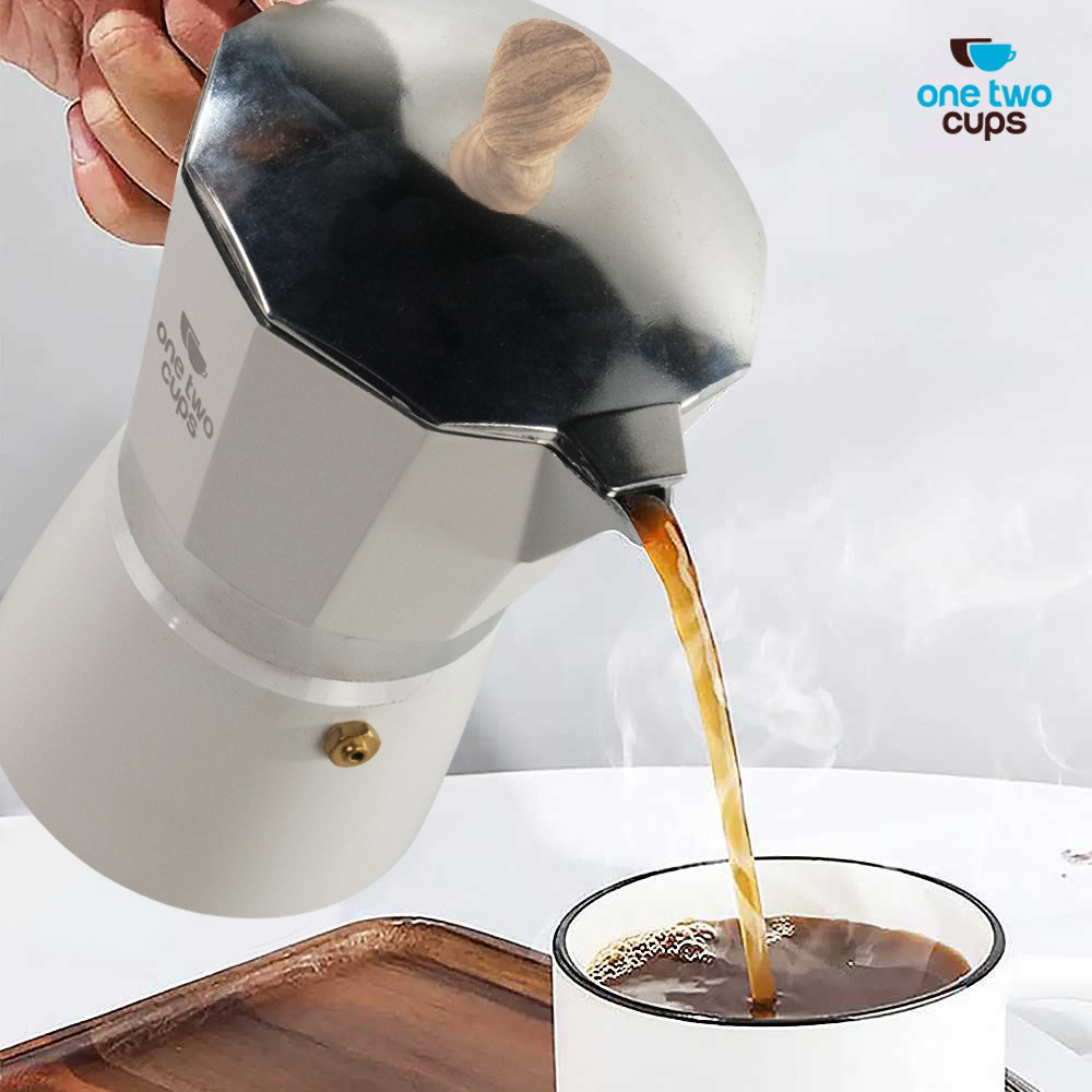 One Two Cups Moka Pot Espresso Coffee Maker Stovetop 6 Cup 300ml - PL-315 Gambar produk One Two Cups Moka Pot Espresso Coffee Maker Stovetop 6 Cup 300ml - PL-315