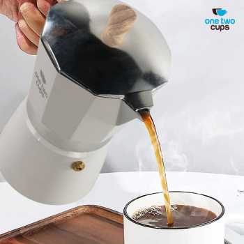 Gambar produk One Two Cups Moka Pot Espresso Coffee Maker Stovetop 6 Cup 300ml - PL-315