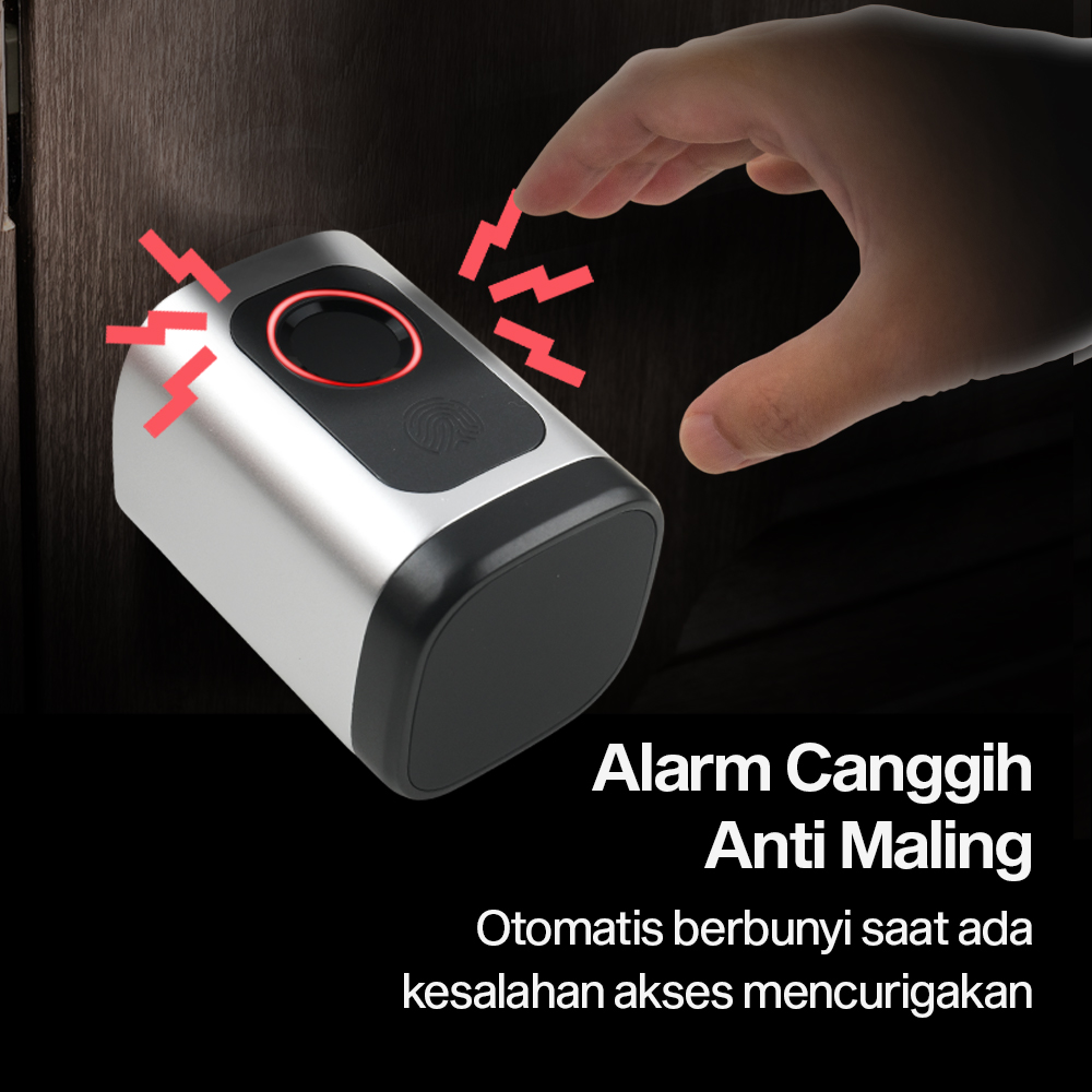 Gambar produk Juheenda Smart Door Lock Fingerprint Bluetooth Card Alarm Tuya Smart - S1