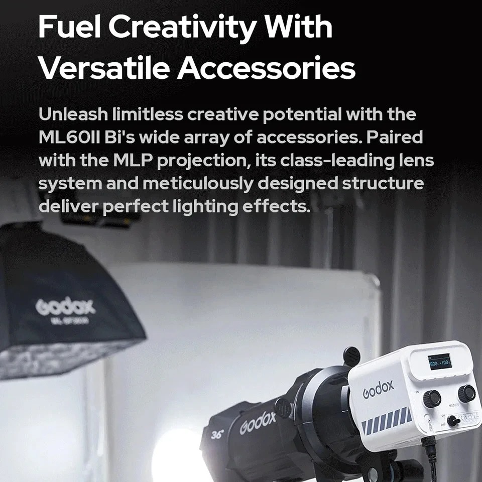 Gambar produk Godox Lampu Studio LED Fill Light Bluetooth Control 2800-6500K 70W - ML60IIBI