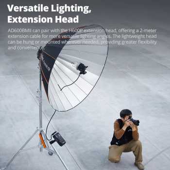Gambar produk Godox Flash Camera Wireless 2.4GHz TTL 3in1 Color 8940mAh 600Ws - AD600BMII