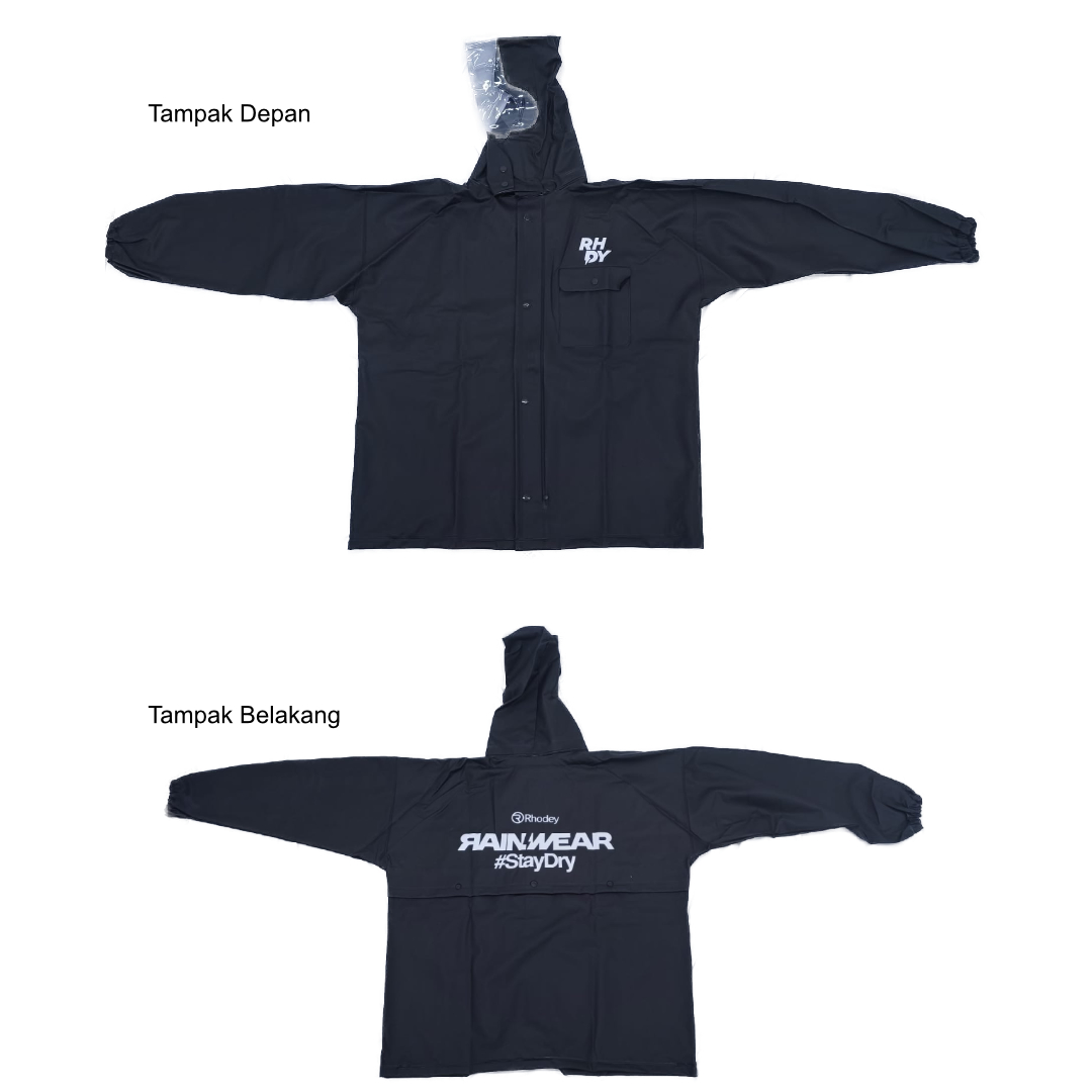 Gambar produk Rhodey Jas Hujan Motor Setelan PVC Raincoat Full Pressed L with Hood - RD-120
