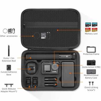 Gambar produk XFJI Tas Kamera Aksi DJI 3/4/5 Pro Hard Shell Action Storage Bag - XF-345