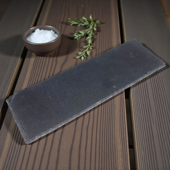 Uibqut Piring Batu Alami Natural Black Rock Slate Plate Sushi Steak - UB1342