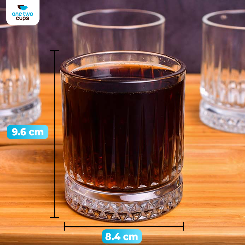 Gambar produk One Two Cups Gelas Whisky Cocktail Crystal Diamond Bottom Rock Glass 355ml - YH149
