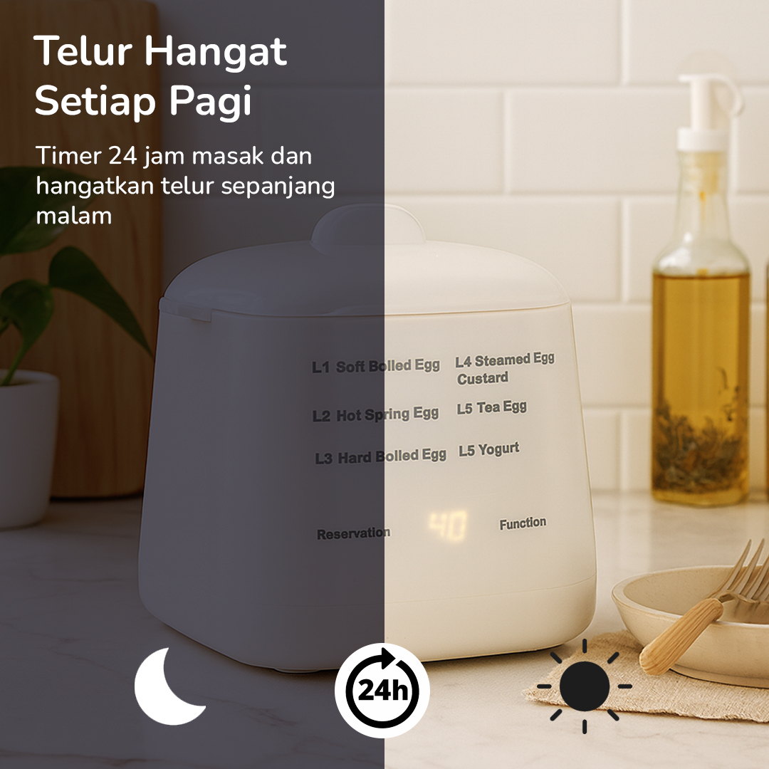 Gambar produk GUESMI Alat Rebus Telur Elektrik 4 Slot 6 Preset Mode Egg Boiler - SJ-200