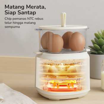 Gambar produk ONE MORE Alat Rebus Telur Elektrik 9 Slot Egg Steamer 220V - LG-803