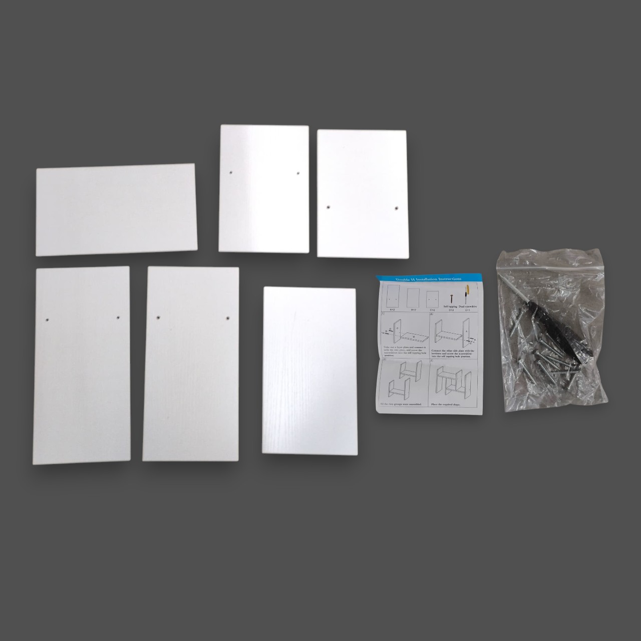 Gambar produk Veneer Rak Buku Rakit DIY Table Bookshelf Organizer Kayu 50x17x34.5cm - ZW404