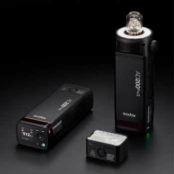 Godox Flash Camera Wireless 2.4GHz TTL 3in1 Color 2980mAh 200Ws - AD200PROII