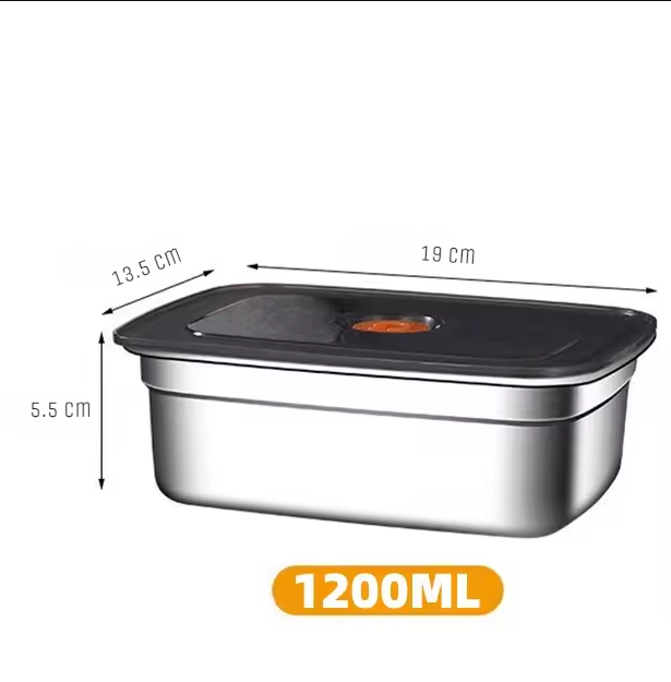 Gambar produk TaffHOME Kotak Makan Anti Tumpah Lunch Bento Box Stainless Steel 410 1200ml - KT274