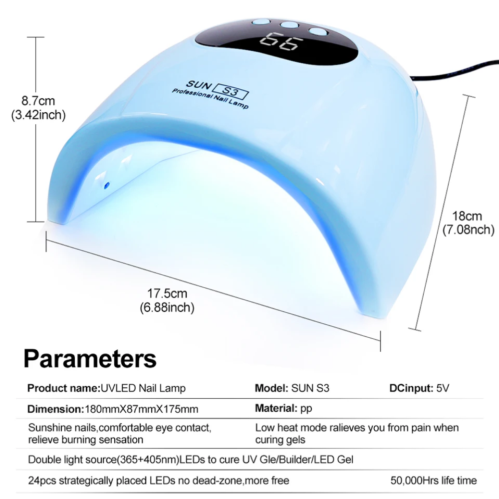 Gambar produk Limegirl Pengering Kutek UV Lamp Nail Dryer Sensor LCD Display - SUNS3
