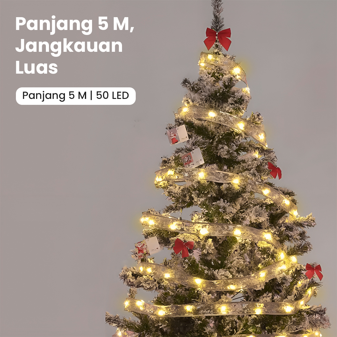 Gambar produk Partigos Lampu Hias String Lights Pita Natal 50 LED 5M Warm White - AA562