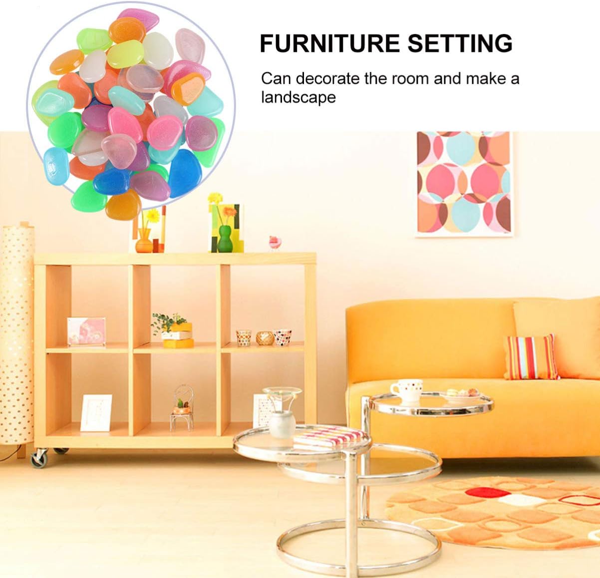 Gambar produk Imos Batu Hias Dekorasi Glow in The Dark Garden Stone 100 PCS - HC0043