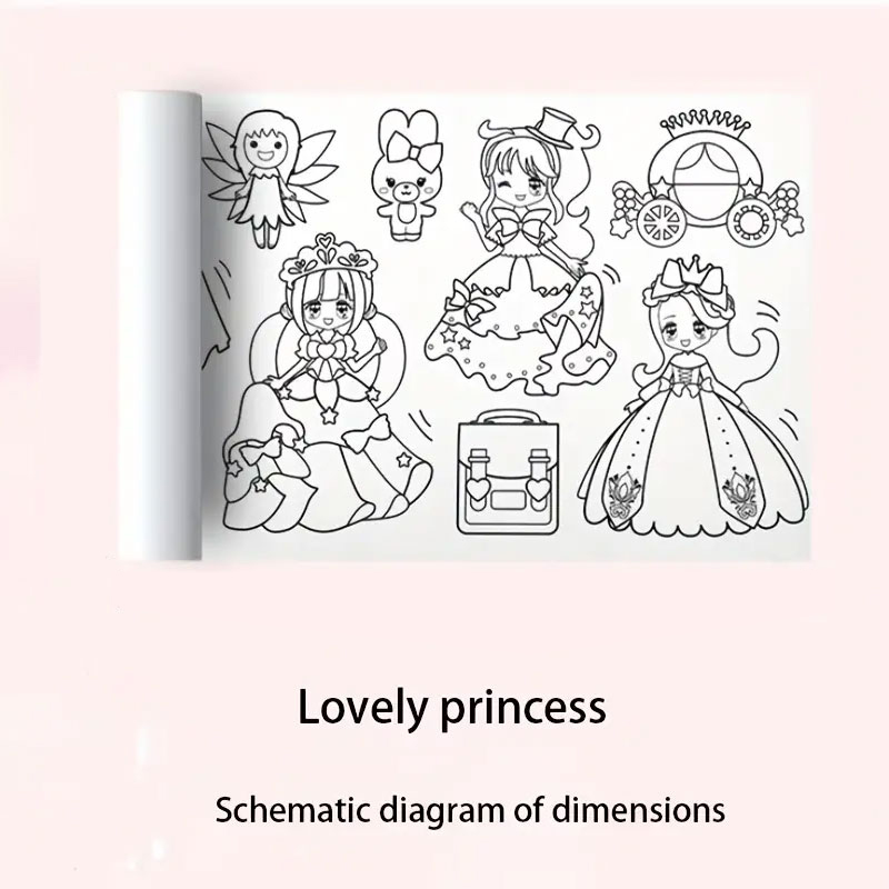 Gambar produk Dehaiyun Kertas Mewarnai Tempel Dinding Drawing Paper Roll 3M Lovely Princess - HB30